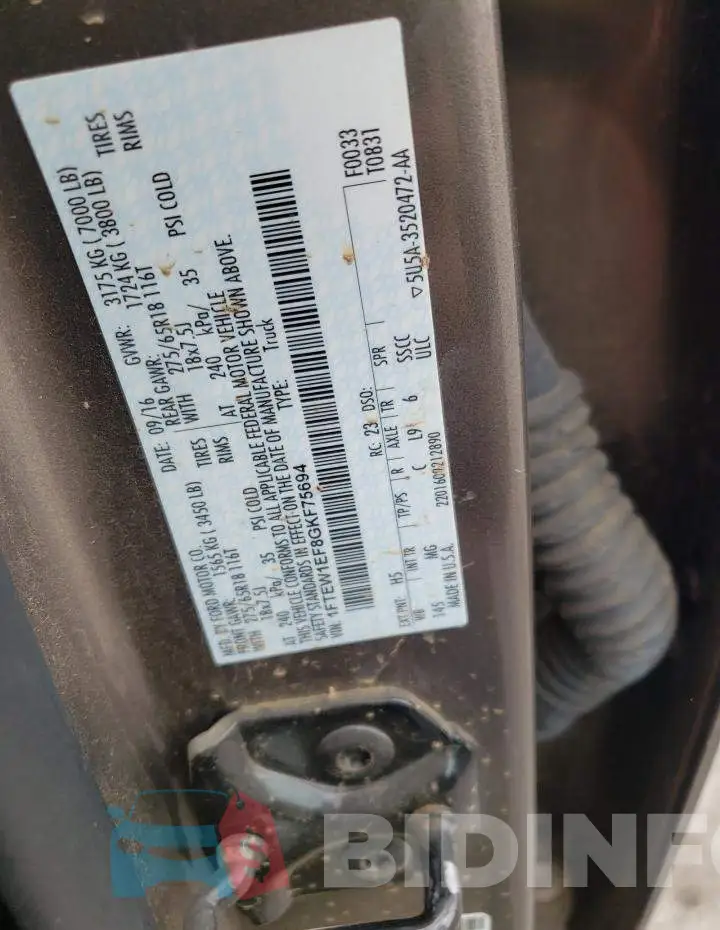 1FTEW1EF8GKF75694 Photo# 10