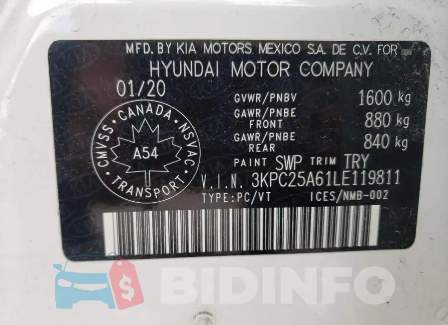 3KPC25A61LE119811 Photo# 10