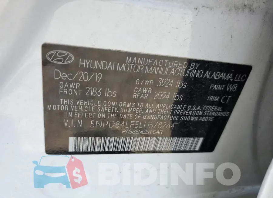5NPD84LF5LH578264 Photo# 10