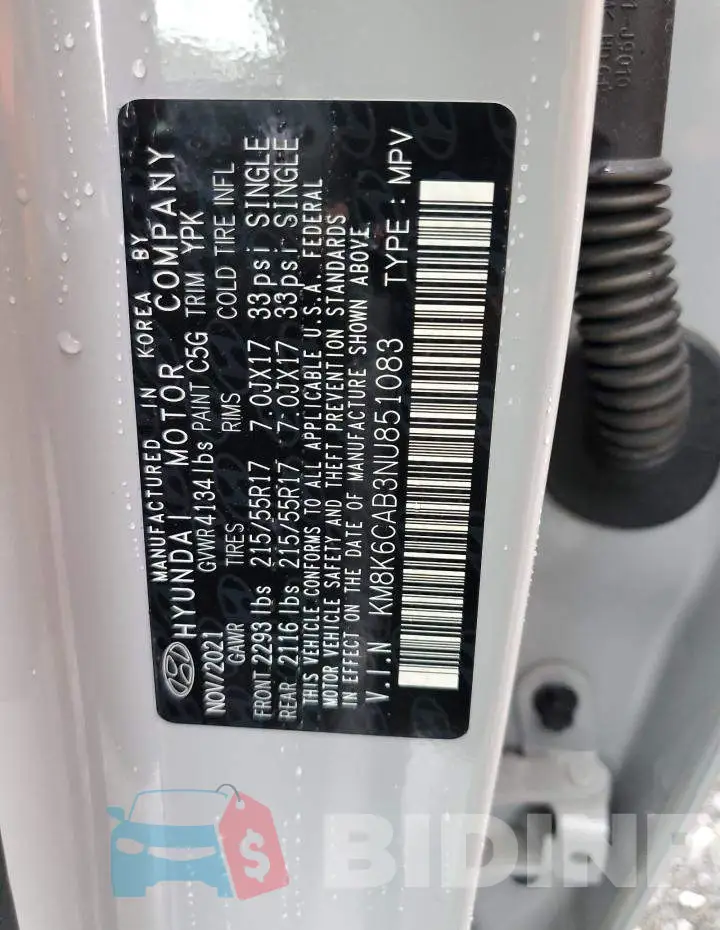 KM8K6CAB3NU851083 Photo# 10