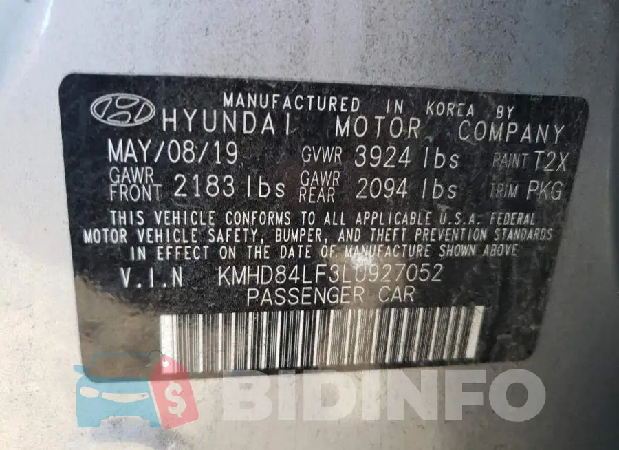 KMHD84LF3LU927052 Photo# 10