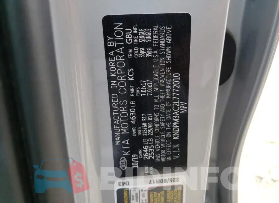 KNDPM3AC2L7772010 Photo# 10