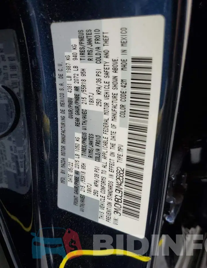 3MVDMBCL9NM426862 Photo# 10