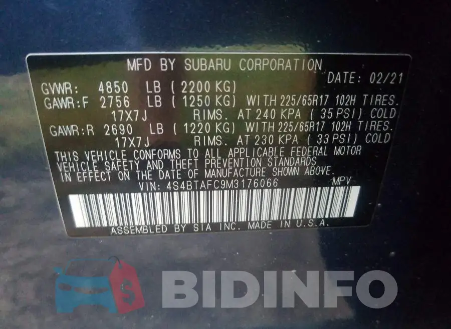 4S4BTAFC9M3176066 Photo# 10
