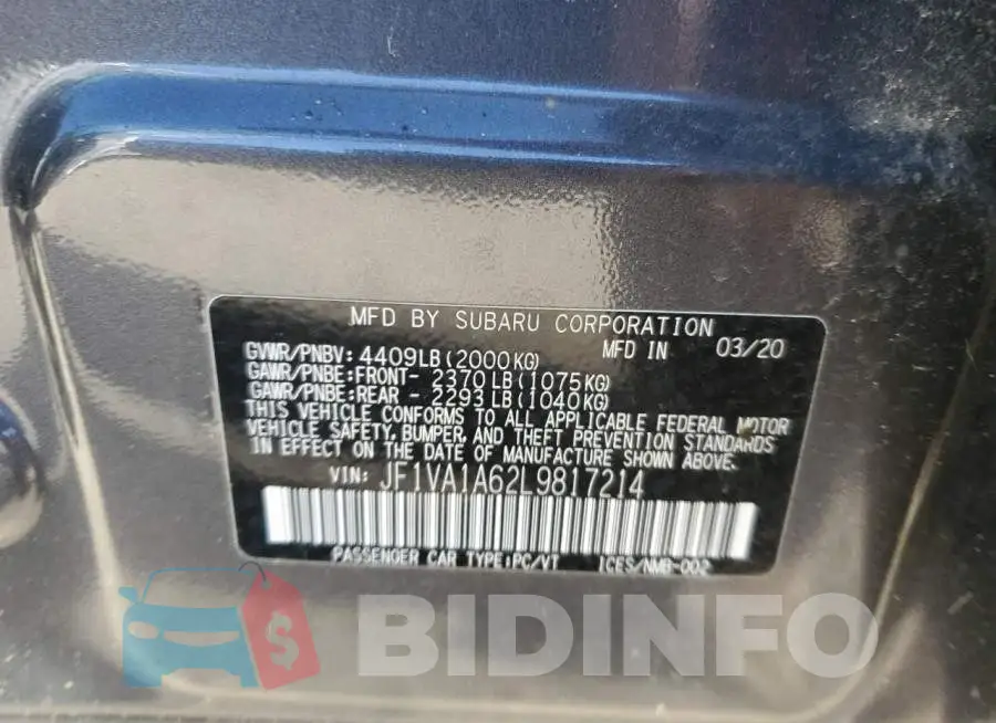 JF1VA1A62L9817214 Photo# 10