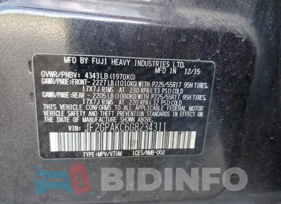 JF2GPAKC6G8234311 Photo# 10