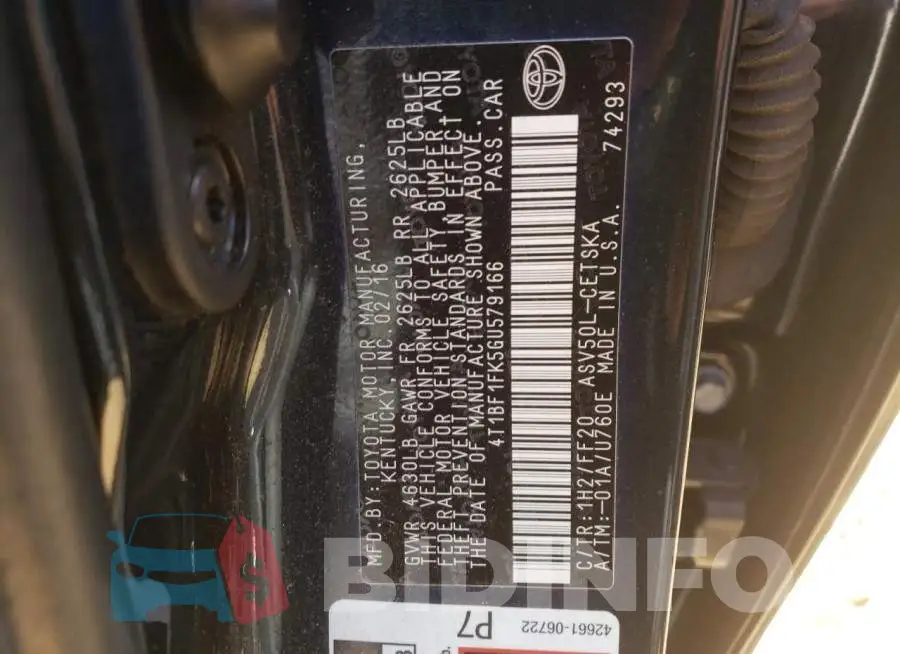4T1BF1FK5GU579166 Photo# 10