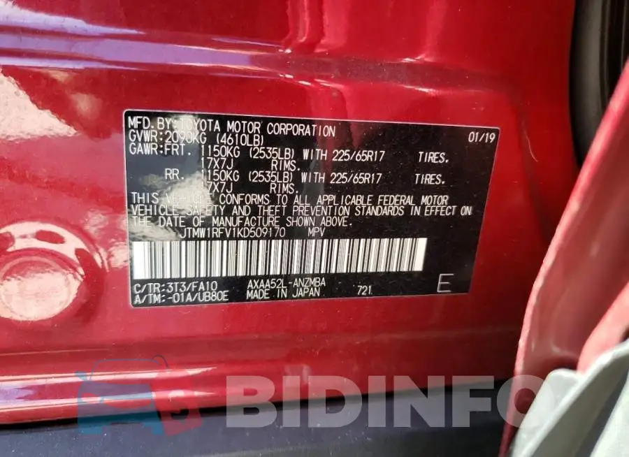 JTMW1RFV1KD509170 Photo# 10