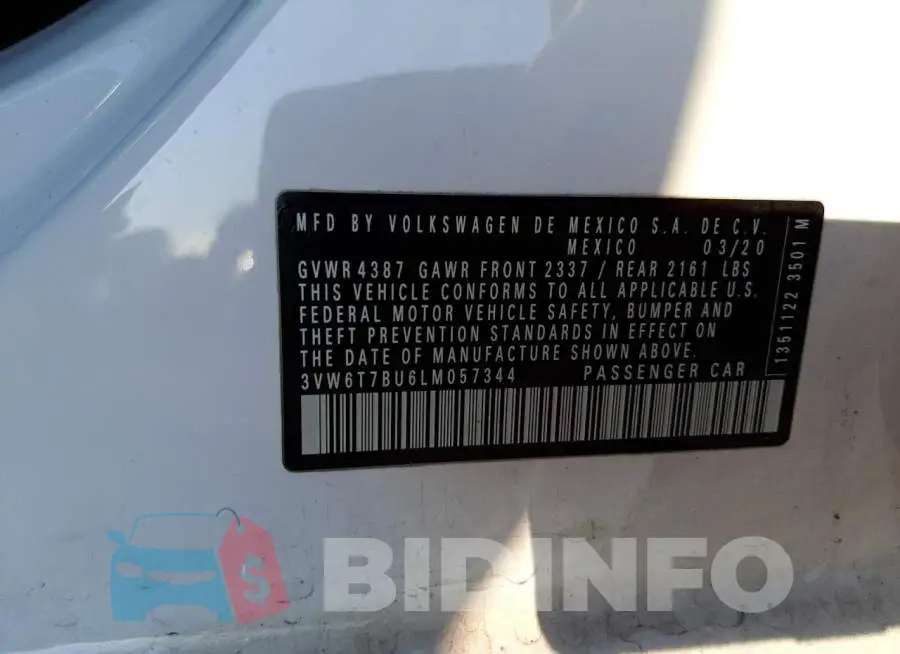 3VW6T7BU6LM057344 Photo# 10