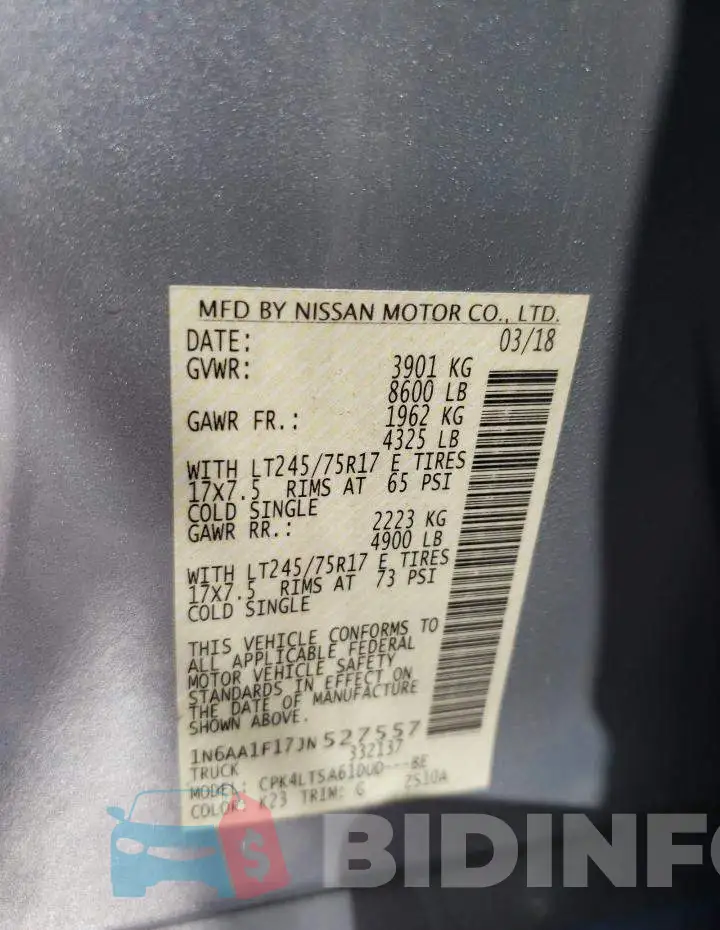 1N6AA1F17JN527557 Photo# 10