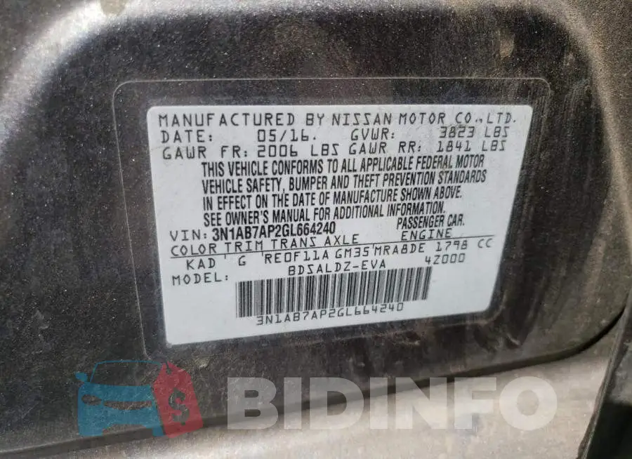 3N1AB7AP2GL664240 Photo# 10