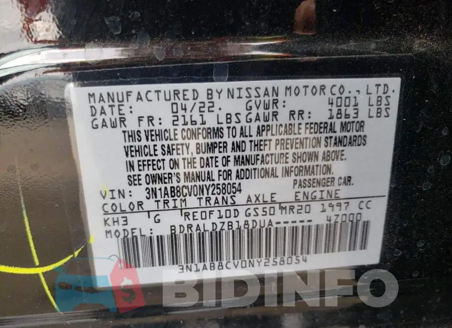 3N1AB8CV0NY258054 Photo# 10
