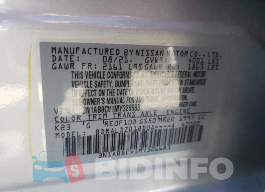 3N1AB8CV1MY326683 Photo# 10