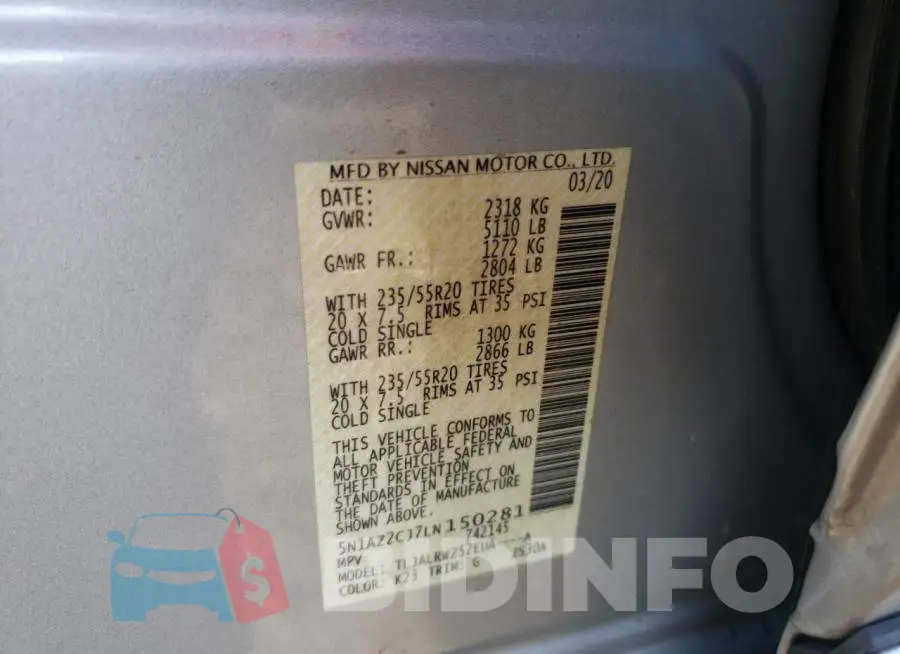 5N1AZ2CJ7LN150281 Photo# 10