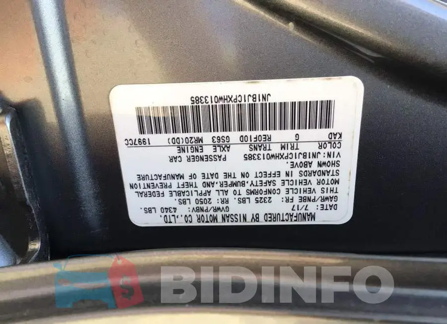 JN1BJ1CPXHW013385 Photo# 10