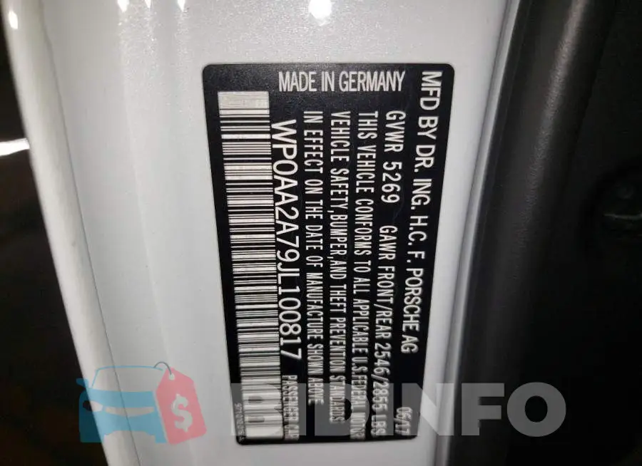 WP0AA2A79JL100817 Photo# 10