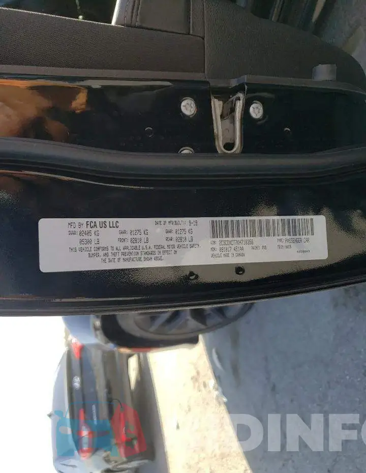 2C3CDXCT7KH718356 Photo# 10