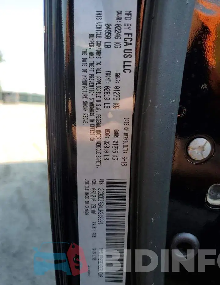 2C3CDZAG4JH318321 Photo# 10