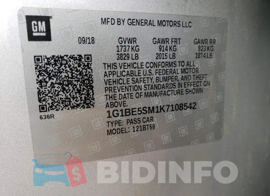 1G1BE5SM1K7108542 Photo# 10