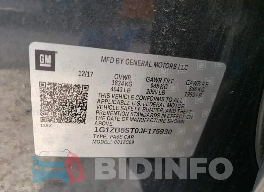 1G1ZB5ST0JF175930 Photo# 10