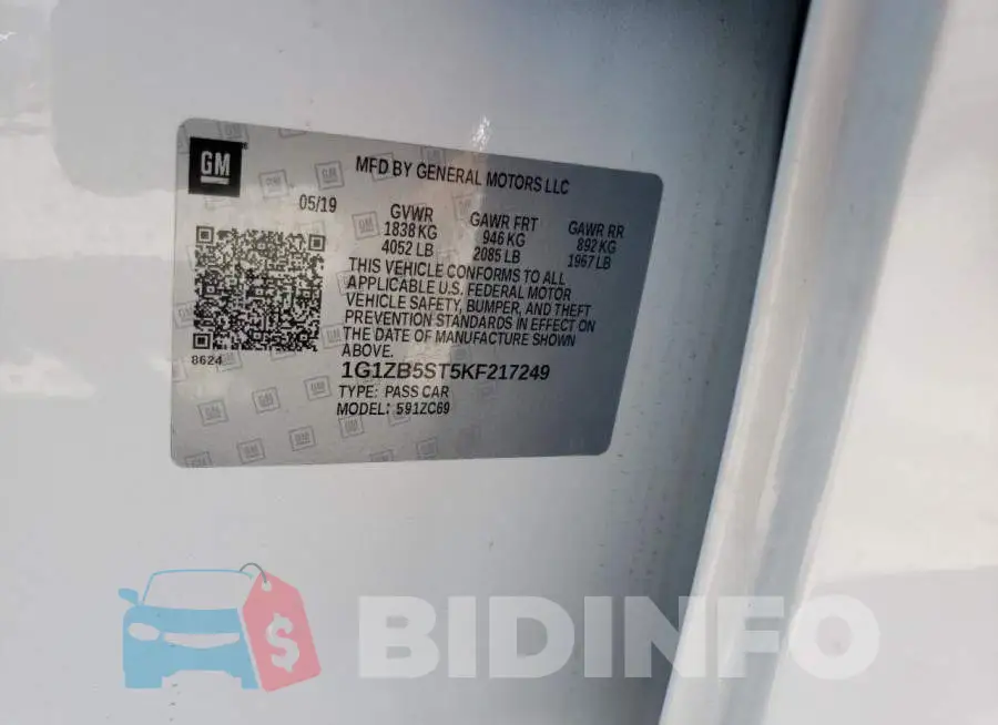 1G1ZB5ST5KF217249 Photo# 10