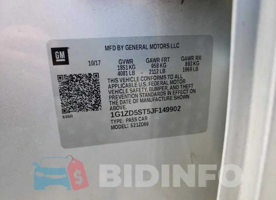 1G1ZD5ST5JF149902 Photo# 10
