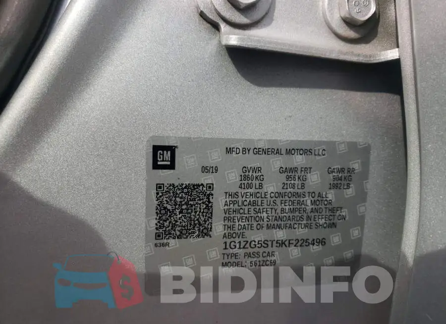 1G1ZG5ST5KF225496 Photo# 10