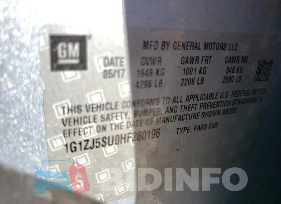 1G1ZJ5SU0HF280196 Photo# 10