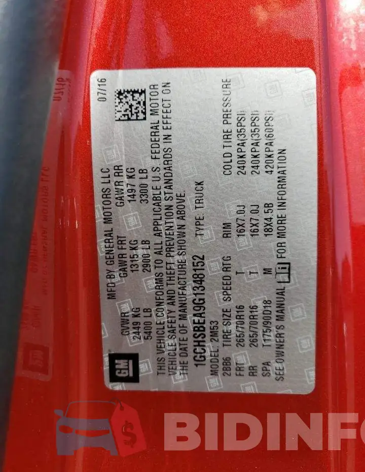 1GCHSBEA9G1348152 Photo# 10