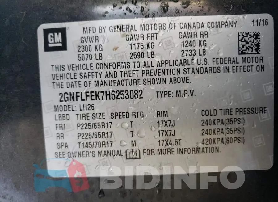 2GNFLFEK7H6253082 Photo# 10
