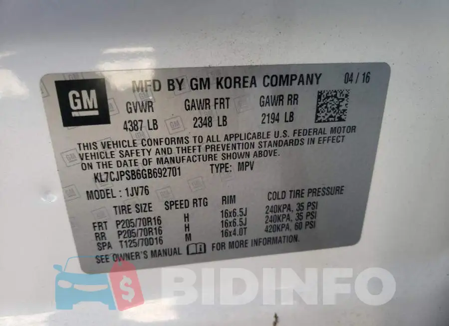 KL7CJPSB6GB692701 Photo# 10