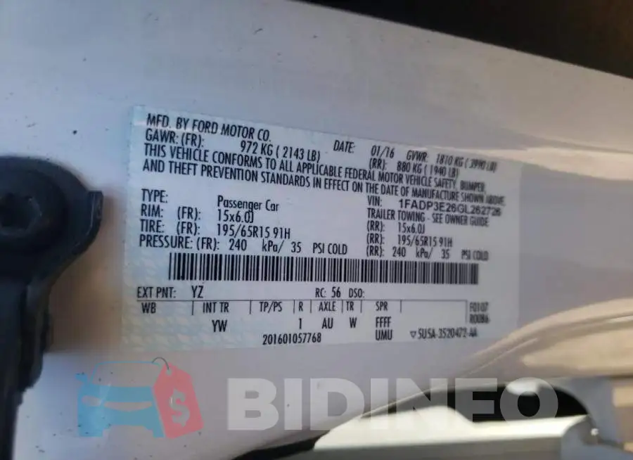 1FADP3E26GL262726 Photo# 10
