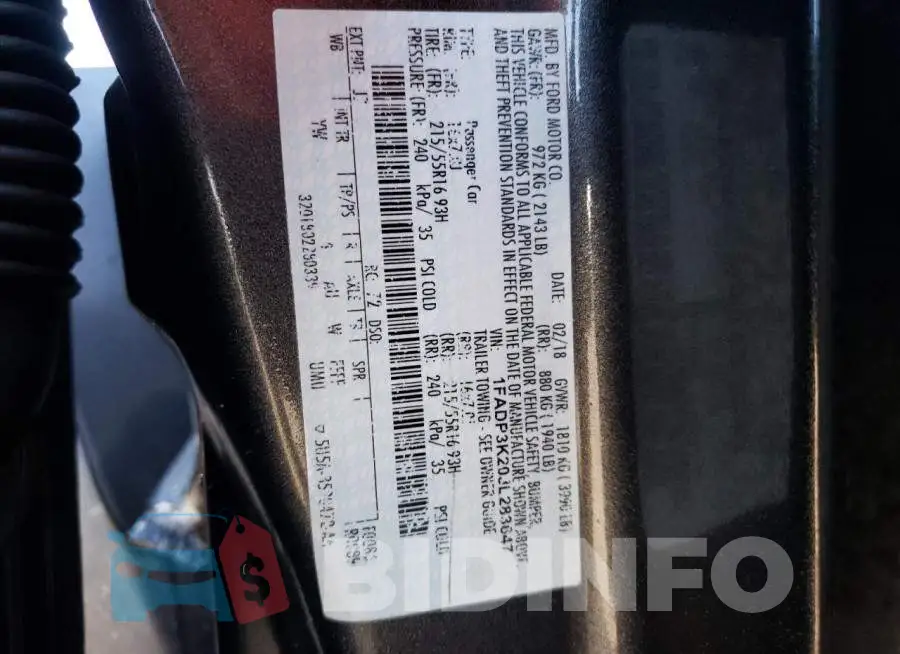 1FADP3K20JL283647 Photo# 10