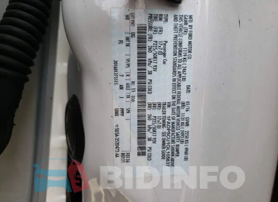 1FADP5CU1GL105637 Photo# 10