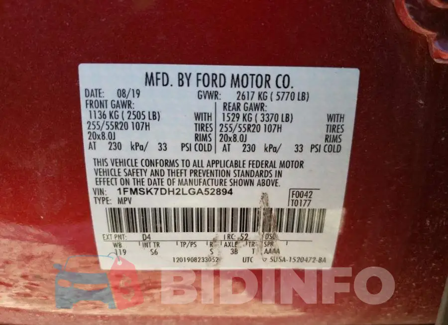 1FMSK7DH2LGA52894 Photo# 10