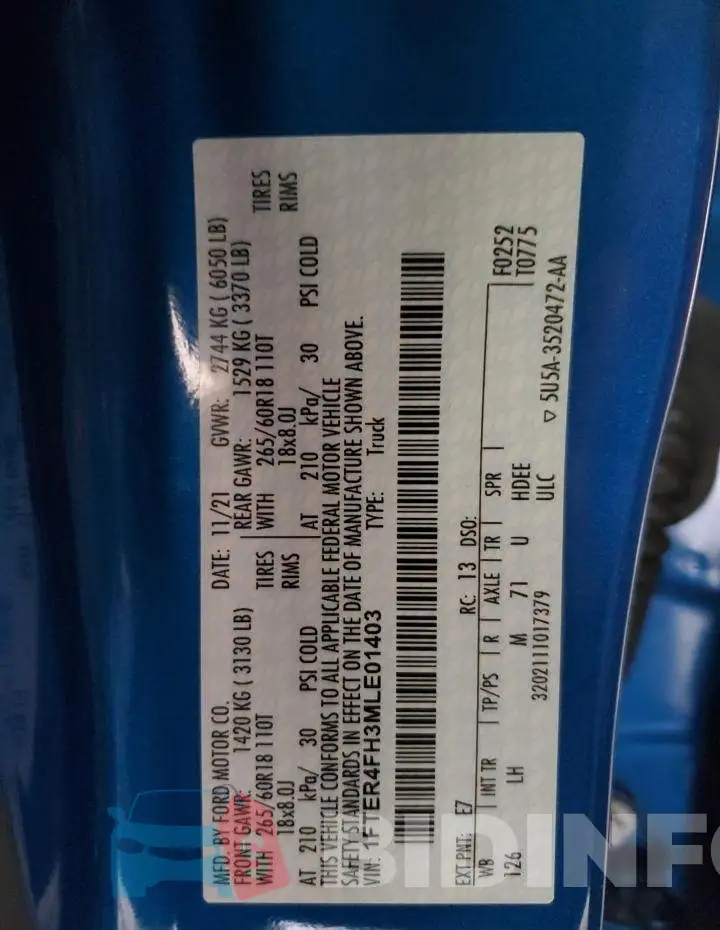 1FTER4FH3MLE01403 Photo# 10