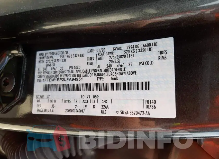1FTEW1EP2LFA94951 Photo# 10