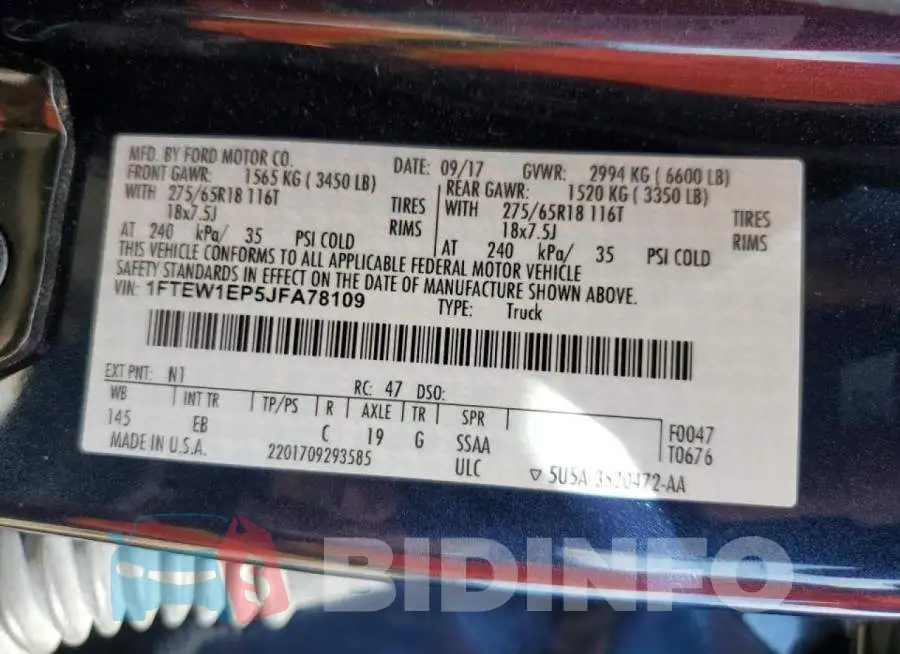 1FTEW1EP5JFA78109 Photo# 10