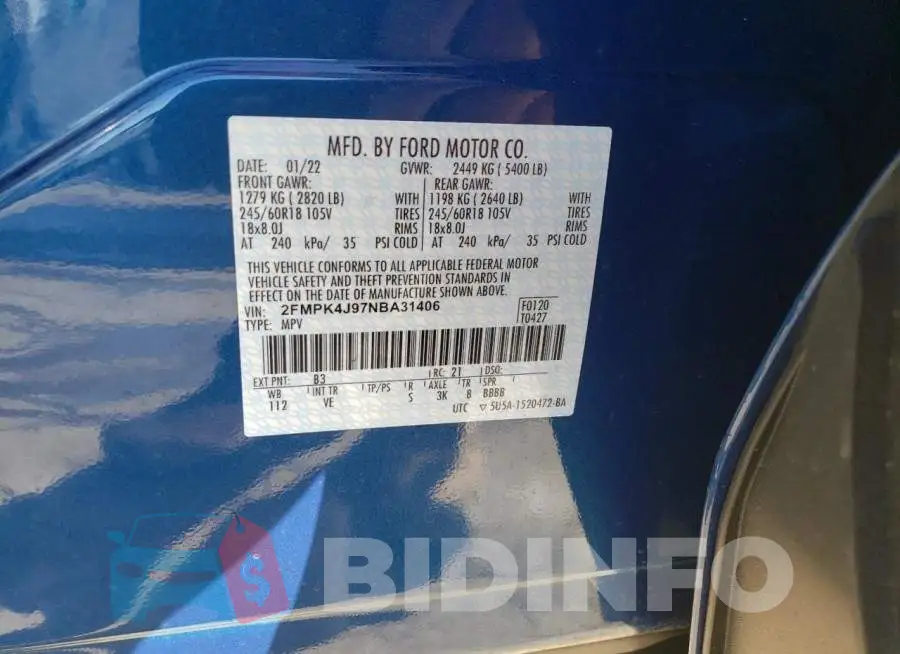 2FMPK4J97NBA31406 Photo# 10
