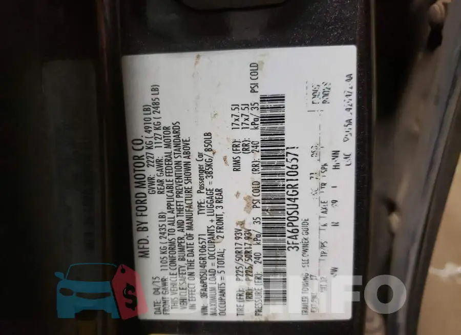 3FA6P0SU4GR106571 Photo# 10