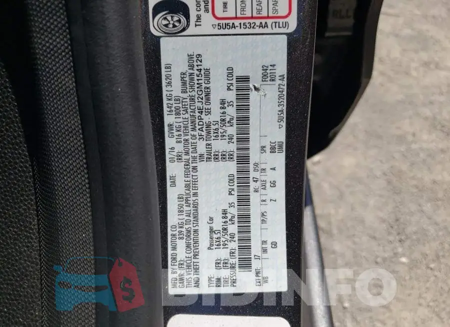 3FADP4EJ2GM154129 Photo# 10