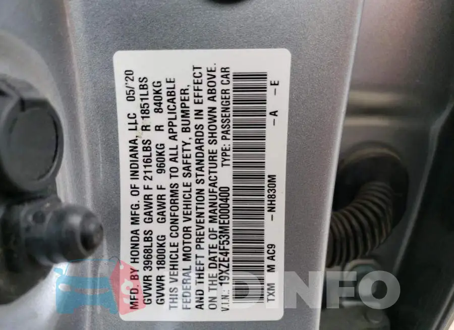 19XZE4F53ME000400 Photo# 10