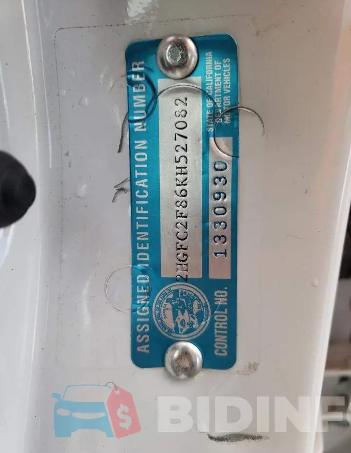 2HGFC2F86KH527082 Photo# 10