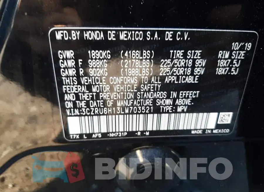 3CZRU6H13LM703521 Photo# 10