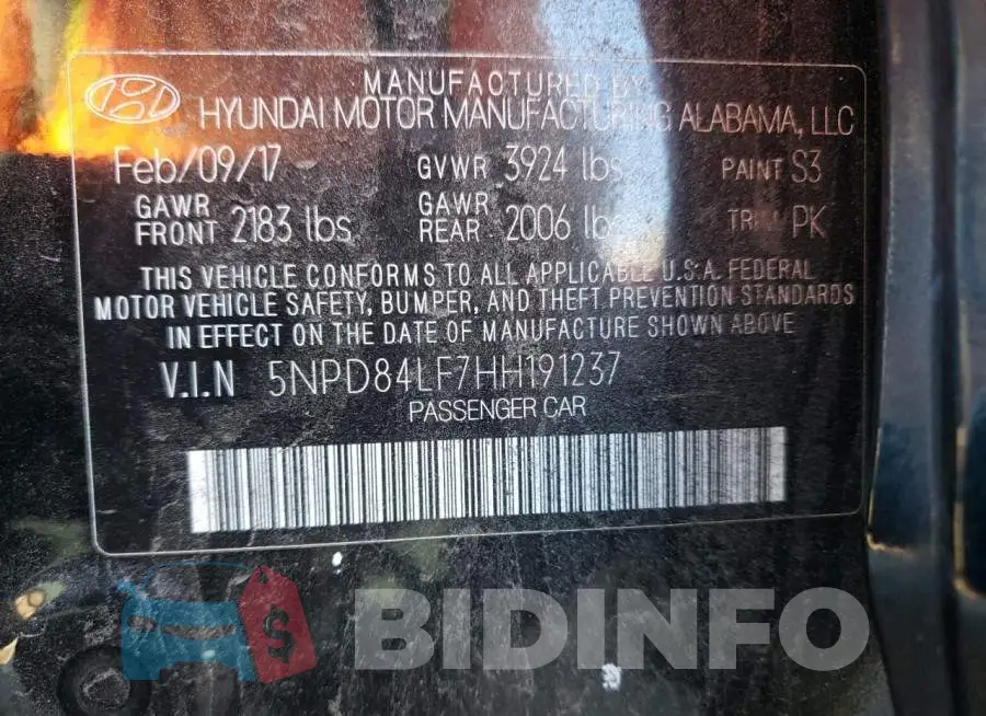 5NPD84LF7HH191237 Photo# 10