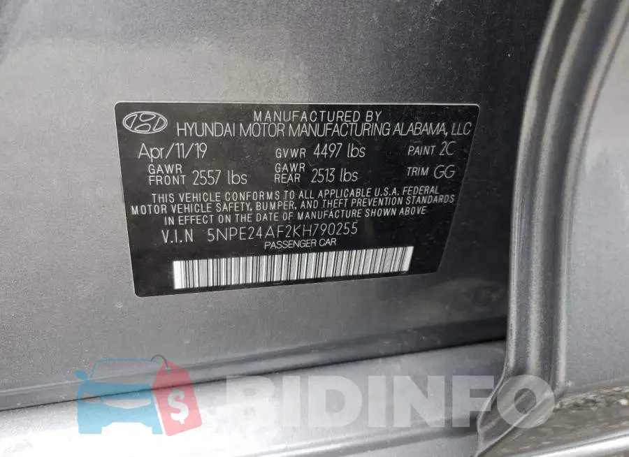 5NPE24AF2KH790255 Photo# 12