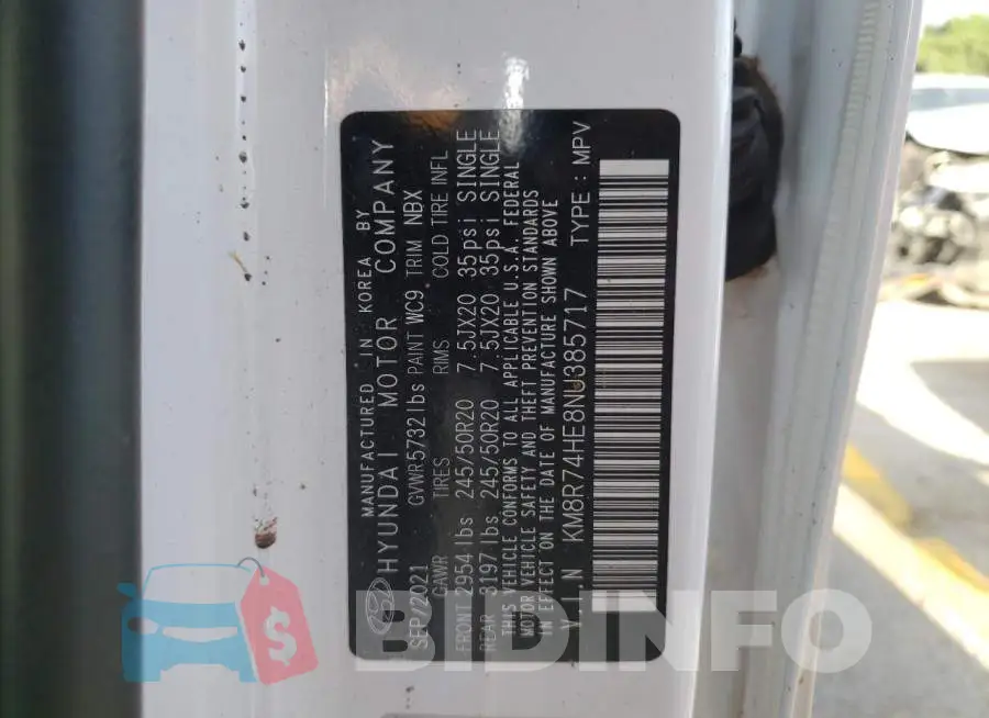 KM8R74HE8NU385717 Photo# 10