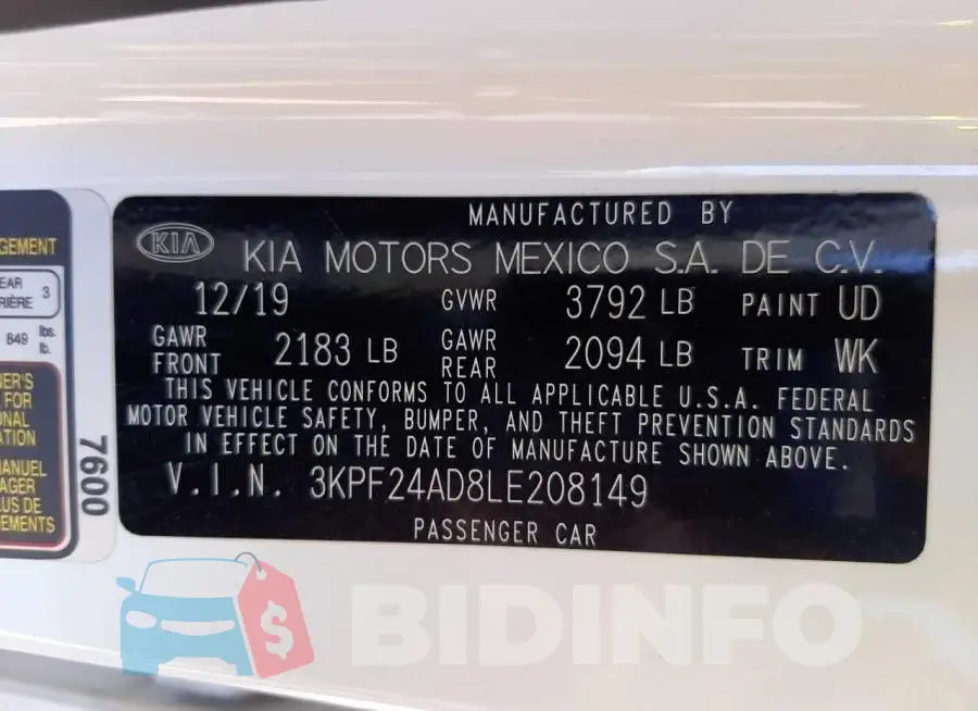 3KPF24AD8LE208149 Photo# 10