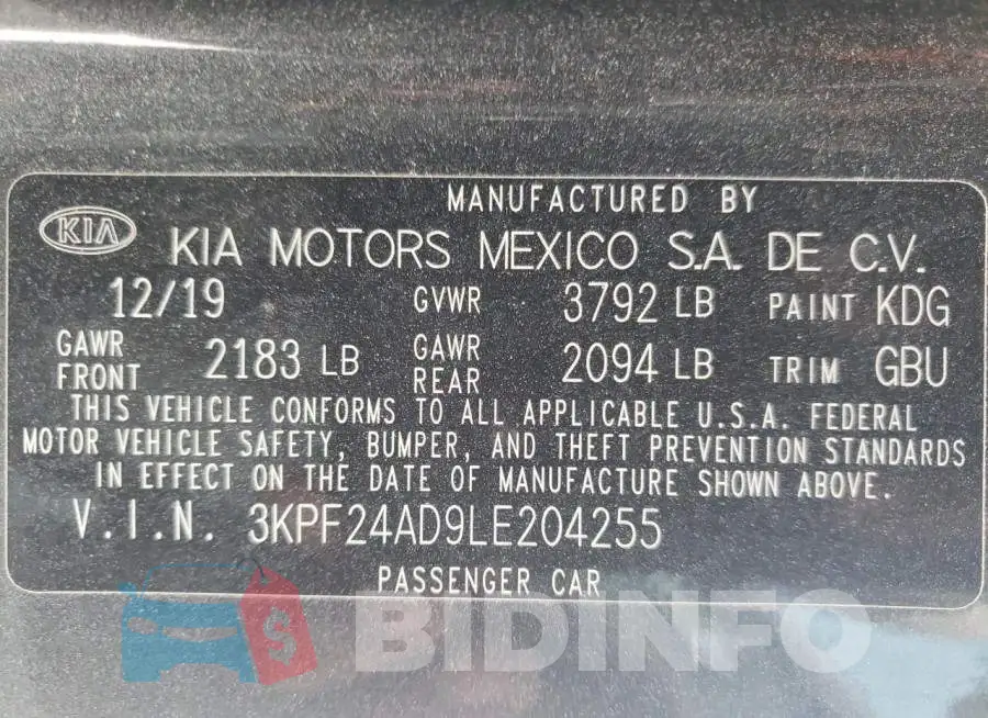 3KPF24AD9LE204255 Photo# 10