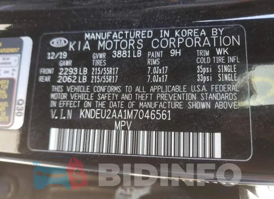 KNDEU2AA1M7046561 Photo# 10